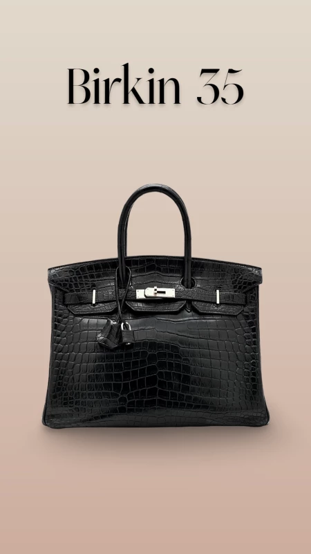 Hermès BIRKIN 35 CROCODILE LISSE GRAPHITE PHW B35CSG 2