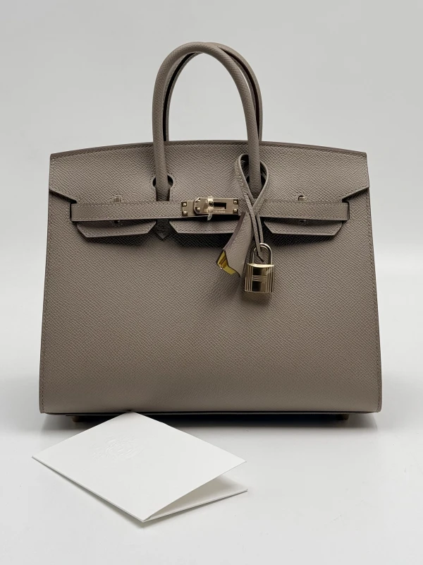 Hermès BIRKIN SELLIER 25 VEAU EPSOM GRIS ASPHALT PBHW B25EGA 7