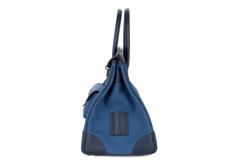 Hermès BIRKIN 35 CARGO VEAU SWIFT/CANVAS  BLEU NAVY/BLEU EGEE PHW B35CARGO 4