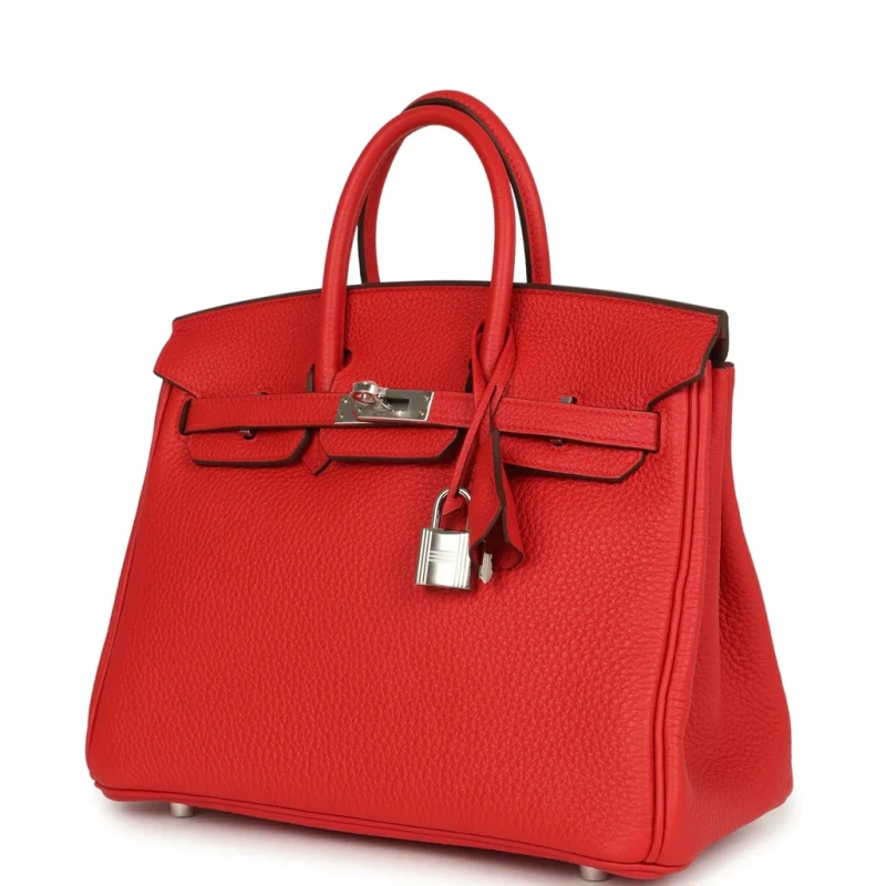 Hermès BIRKIN 25 TOGO ROUGE RADIEUX PHW B25TR 4