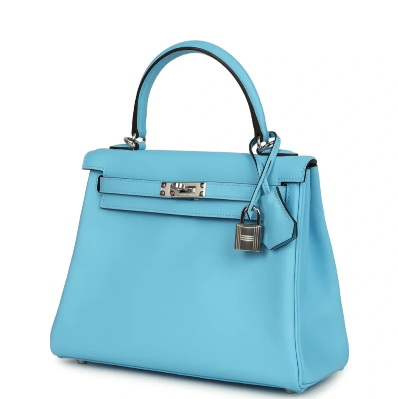 Hermès KELLY RETOURNE 25 VEAU SWIFT CELESTE PHW K25SC 3