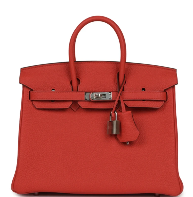 Birkin 25 Veau Togo Rouge Radieux PHW