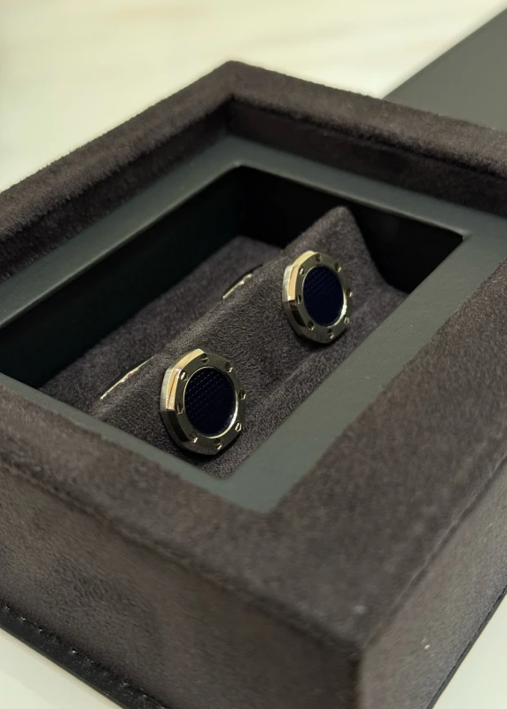 Audemars Piguet CUFFLINKS ROYAL OAK STEEL BLUE CENTER BM0737.SBO.US.N000 3