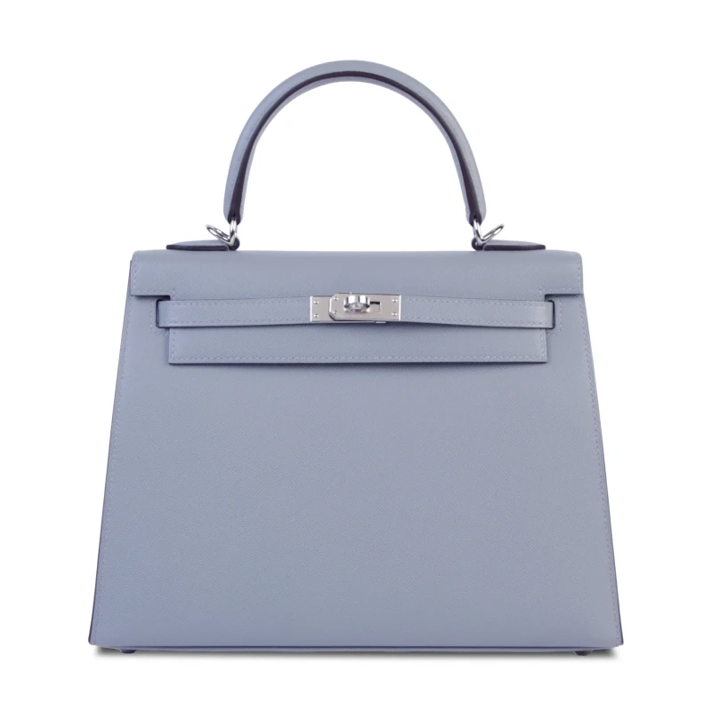 Hermès KELLY SELLIER 25 EPSOM GRIS PLATINE ELECTRUM HARDWARE K25EGP 2