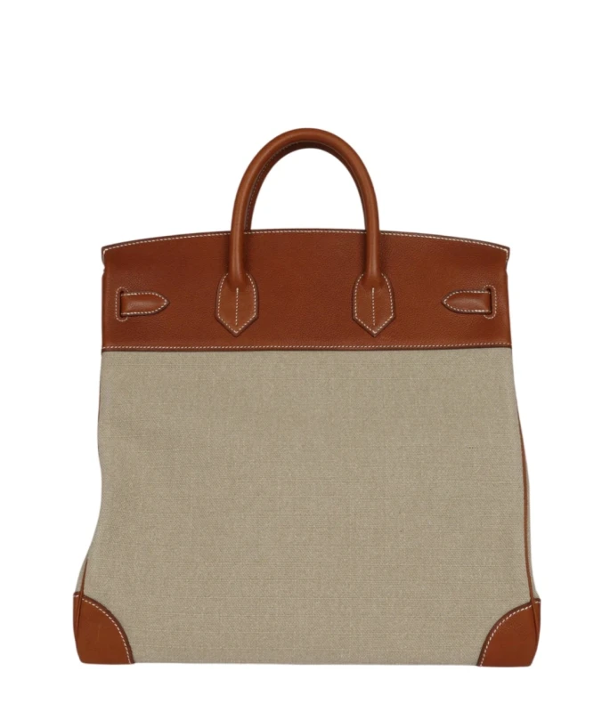 Hermès Birkin HAC 40 Fauve Barenia and Ficelle Toile H PHW 084509CKAA 4