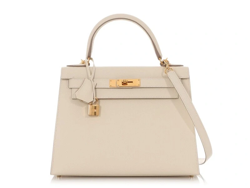 Hermès KELLY SELLIER 28 VEAU EPSOM CRAIE GHW K28EC 2