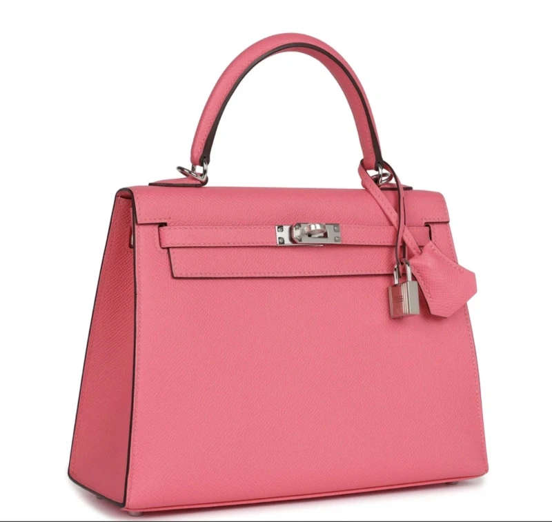 Hermès KELLY 25 VEAU EPSOM ROSE AZALEE PHW K25ERA 2