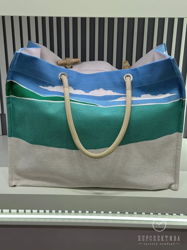Hermès ESCALE A LA PLAGE BEACH BAG ACIER H103743M 02 9