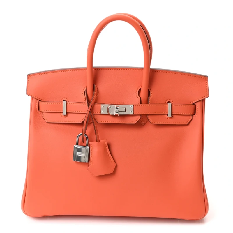BIRKIN 25 VEAU SWIFT ORANGE FIELD PHW