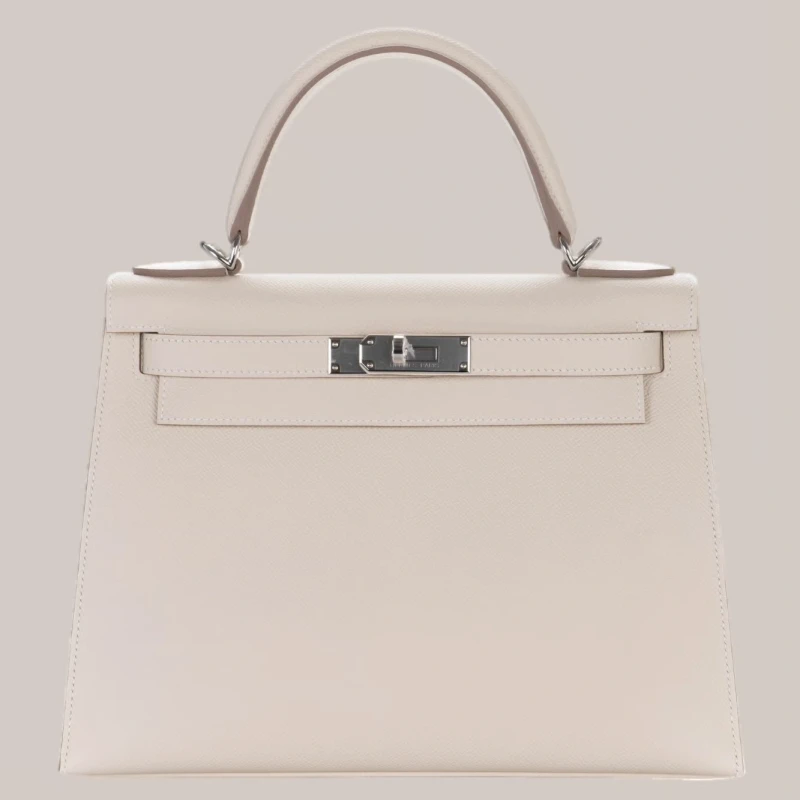 Hermès KELLY SELLIER 28 VEAU EPSOM CRAIE PHW K28EC 4