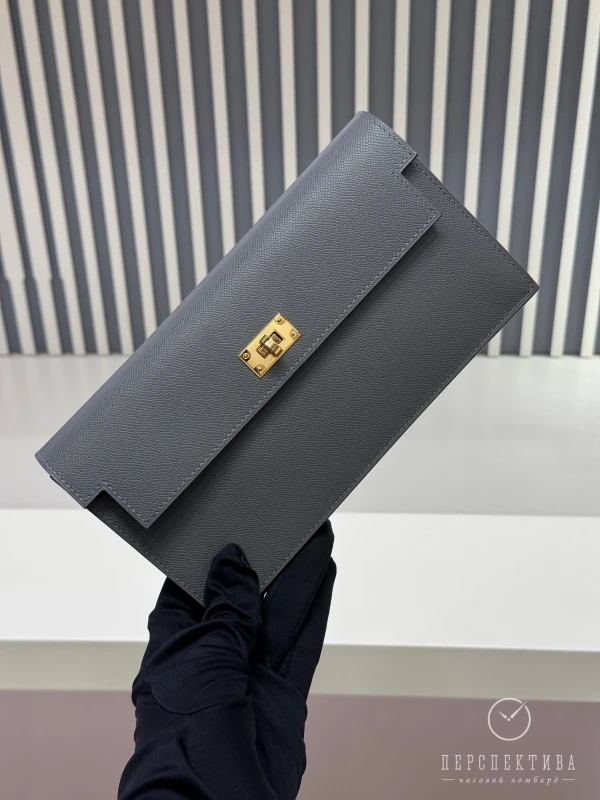 Hermès Kelly Pocket Long Wallet Veau Madame Gris Meyer H084940CC0L 3