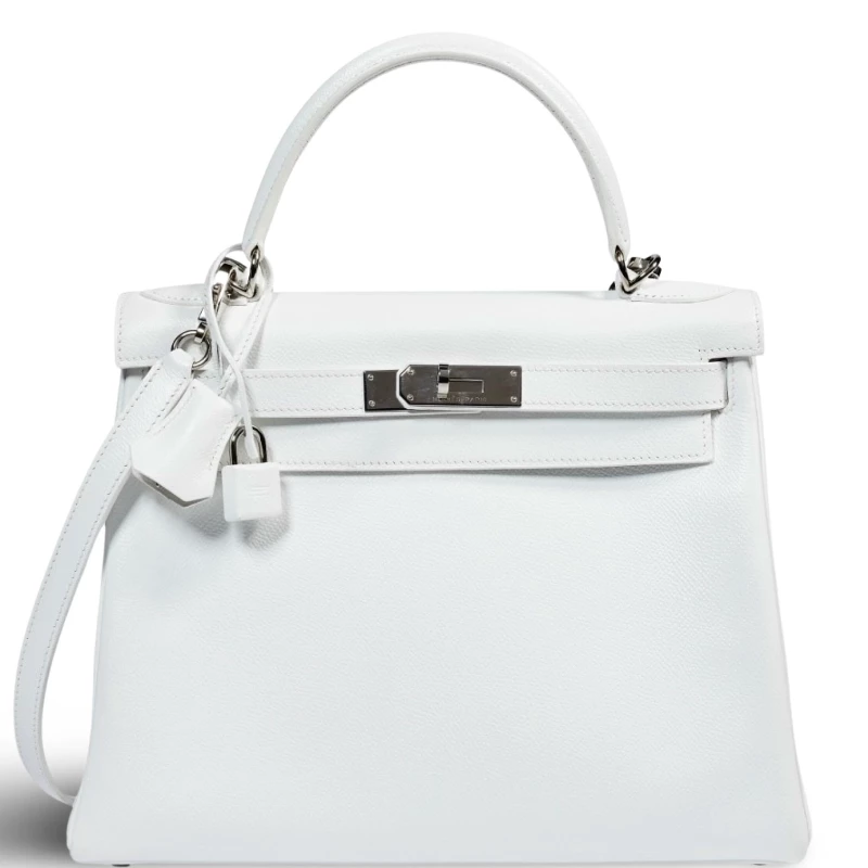 Hermès KELLY 28 EVERCOLOR BLANC PHW K28EB