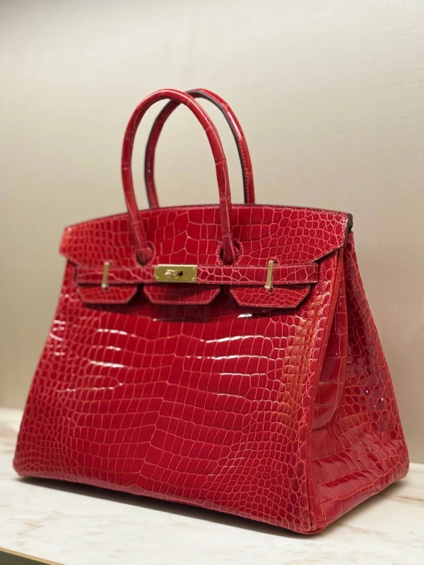 Hermès A SHINY BRAISE POROSUS CROCODILE BIRKIN 35 GHW B35braise 4