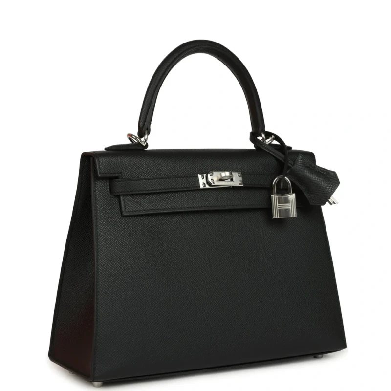 Hermès KELLY SELLIER 25 VEAU EPSOM NOIR PHW K25EN 2