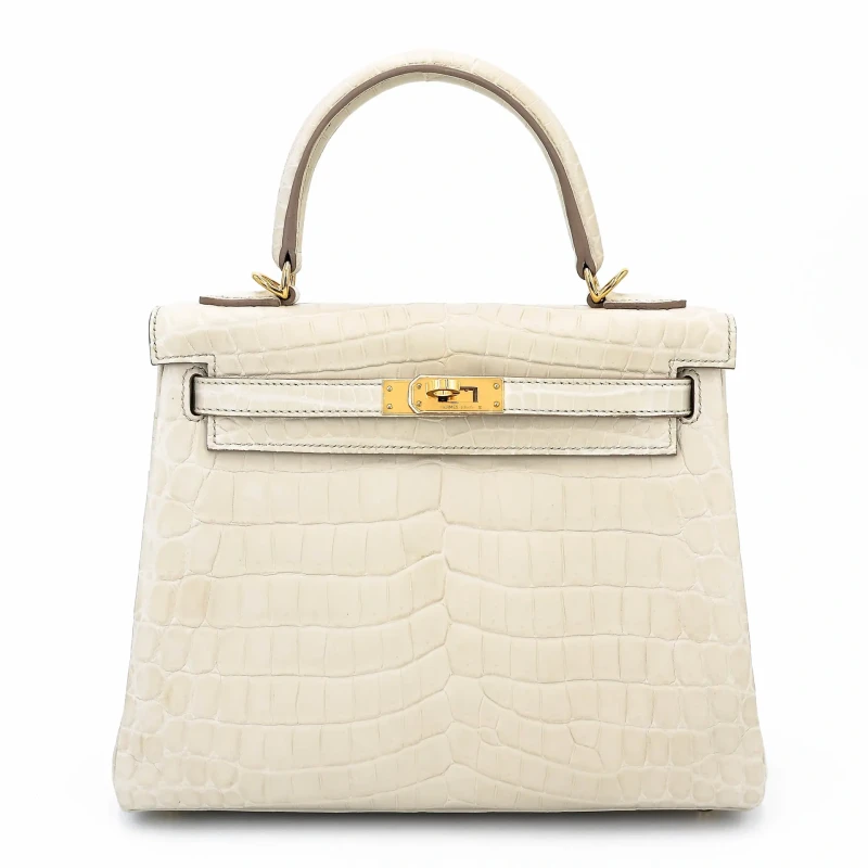 KELLY RETOURNE 25 ALLIGATOR MATTE CHAI PHW