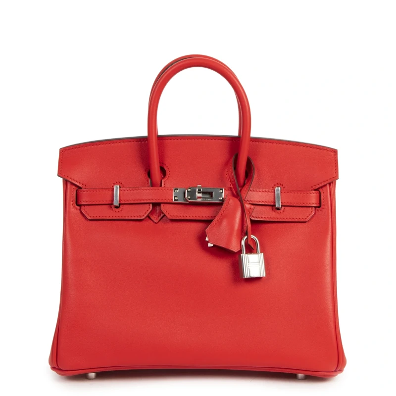 BIRKIN 25 VEAU SWIFT ROUGE DE COEUR PHW