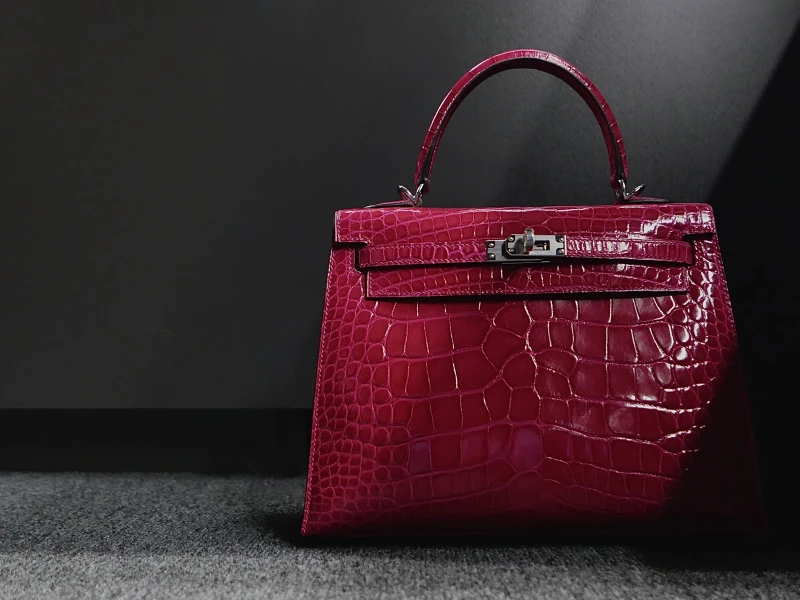 Hermès KELLY SELLIER 25 ALLIGATOR LISSE ROSE MEXICO PHW K25ASRM 2