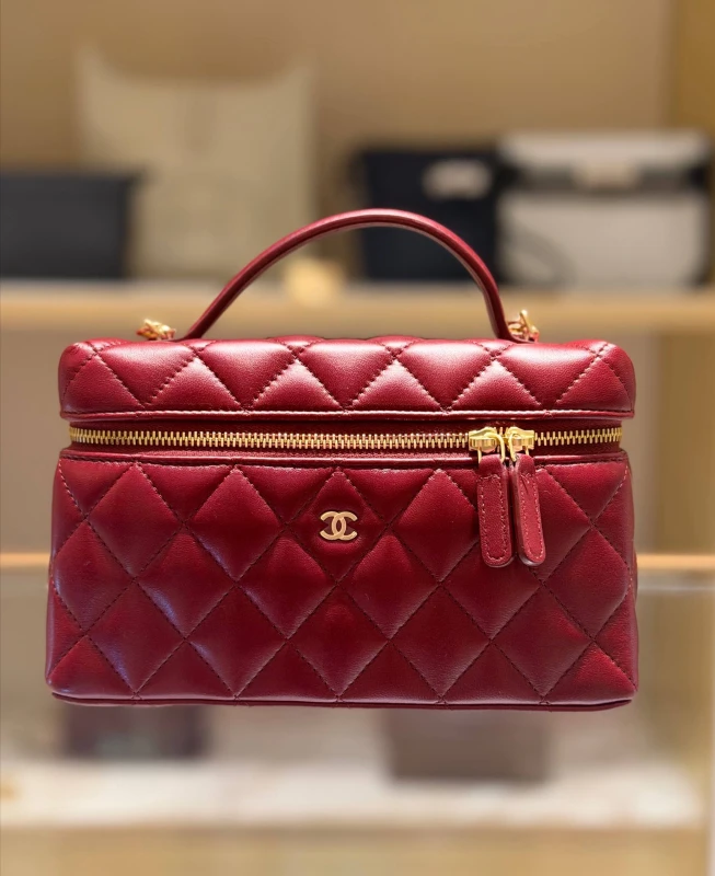Chanel Bordeaux Lambskin Vanity With Chain AP5049B 3