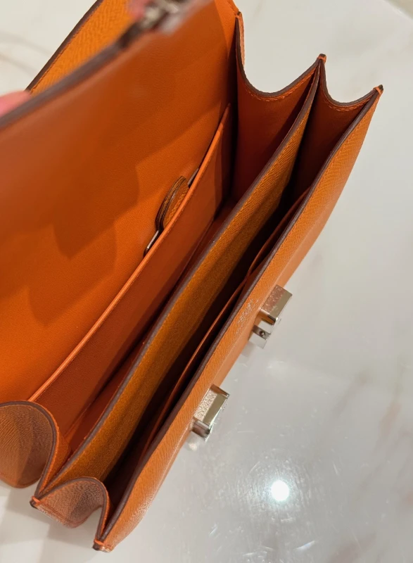Hermès SAC CONSTANCE III MINI MIROIR VEAU EPSOM 93 ORANGE H083905CK 6