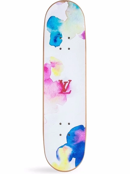 Skateboard in watercolor pattern retails for eye-watering