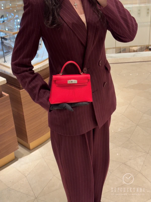 Hermès Kelly Sellier Mini Veau Epsom 05 Rouge Radieux H071302CK 9
