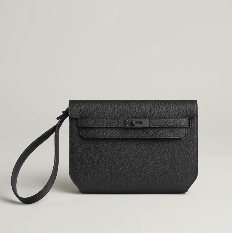 Hermès POCHETTE KELLY DEPECHES 25 MONOCHROME VEAU TOGO Kdep25 2