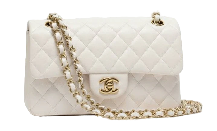 Chanel Classic Small White Caviar Gold Hardware CHClSm 1