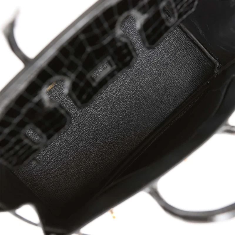 Hermès BIRKIN 25 CROCODILE NILOTICUS NOIR GHW B25CNN 5