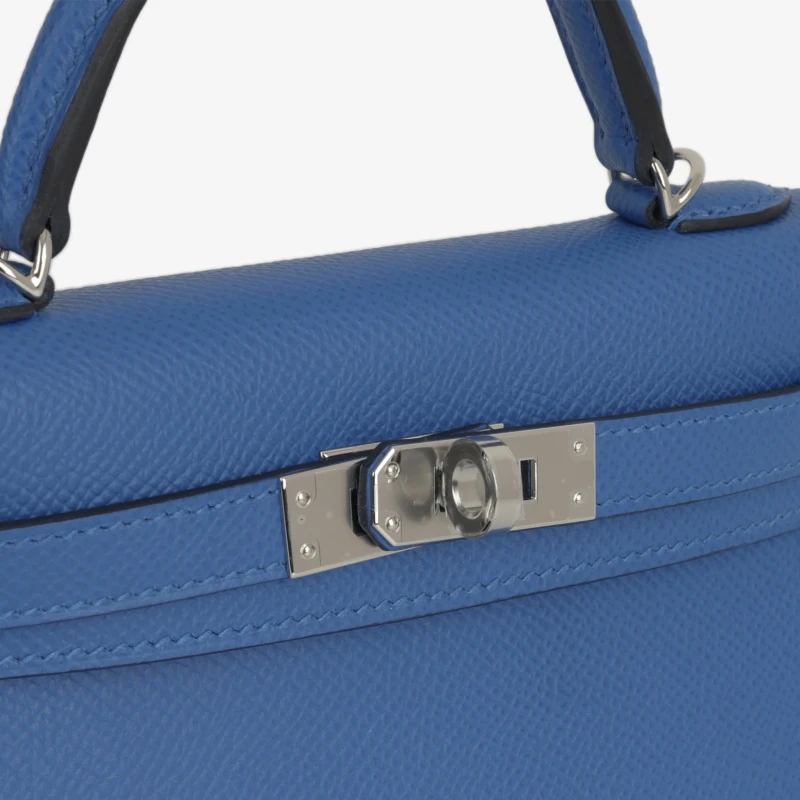 Hermès KELLY II SELLIER MINI 20 VEAU EPSOM BLEU ZELLIGE K20EBZ 7