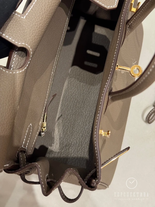 Hermès BIRKIN 25 VEAU TOGO 18 ETOUPE GHW B25TE 5