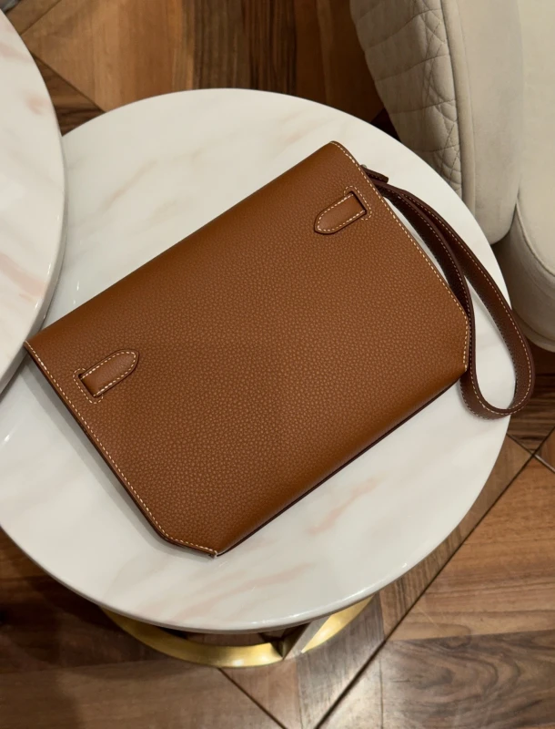Hermès Kelly Pouchette Depeches 25 Togo Gold H078401CK 5