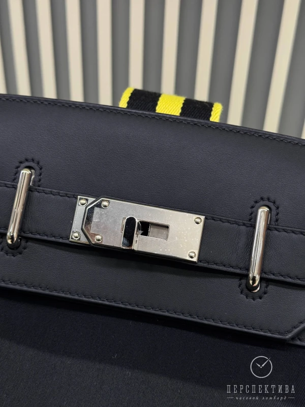 Hermès Hac a Dos PM backpack noir / new lime Woolycot / Swift H085316CKAA 7