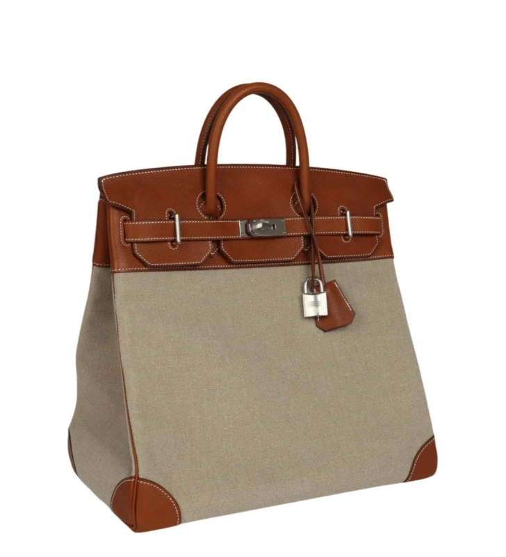 Hermès Birkin HAC 40 Fauve Barenia and Ficelle Toile H PHW 084509CKAA 2