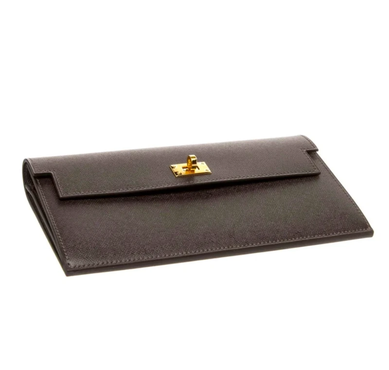 Hermès KELLY POCKET LONG WALLET VEAU MADAME BAI BRUN KPWM 4