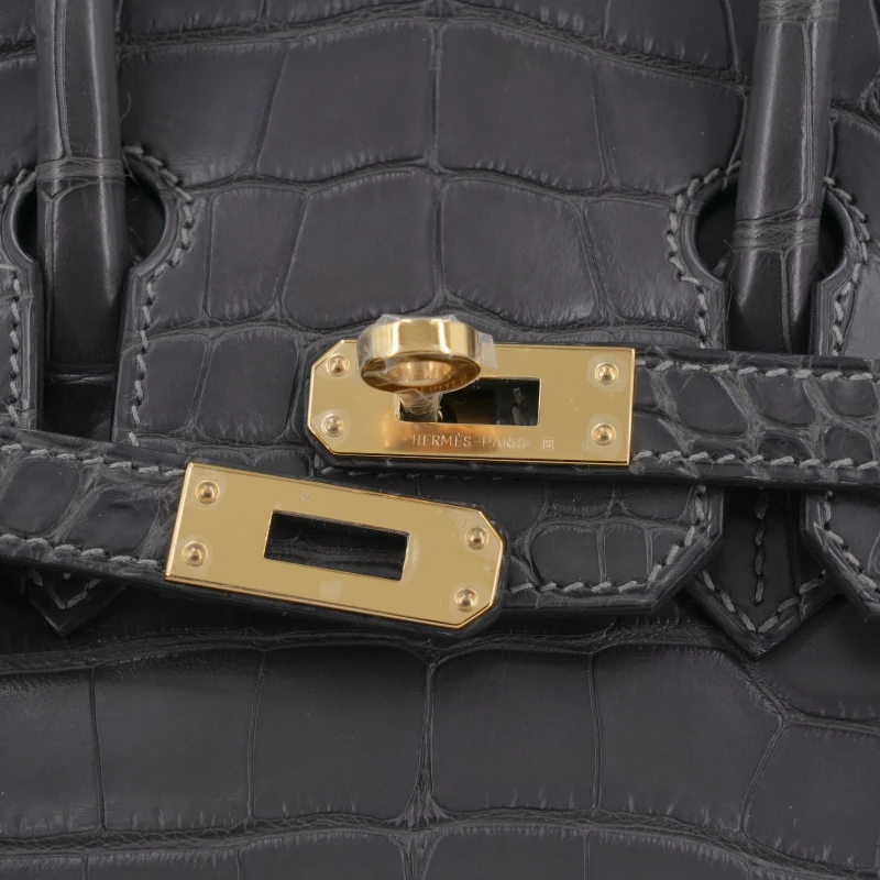 Hermès BIRKIN 25 ALLIGATOR MATTE GRAPHITE GHW B25AMG 5