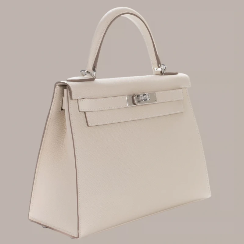 Hermès KELLY SELLIER 28 VEAU EPSOM CRAIE PHW K28EC 5