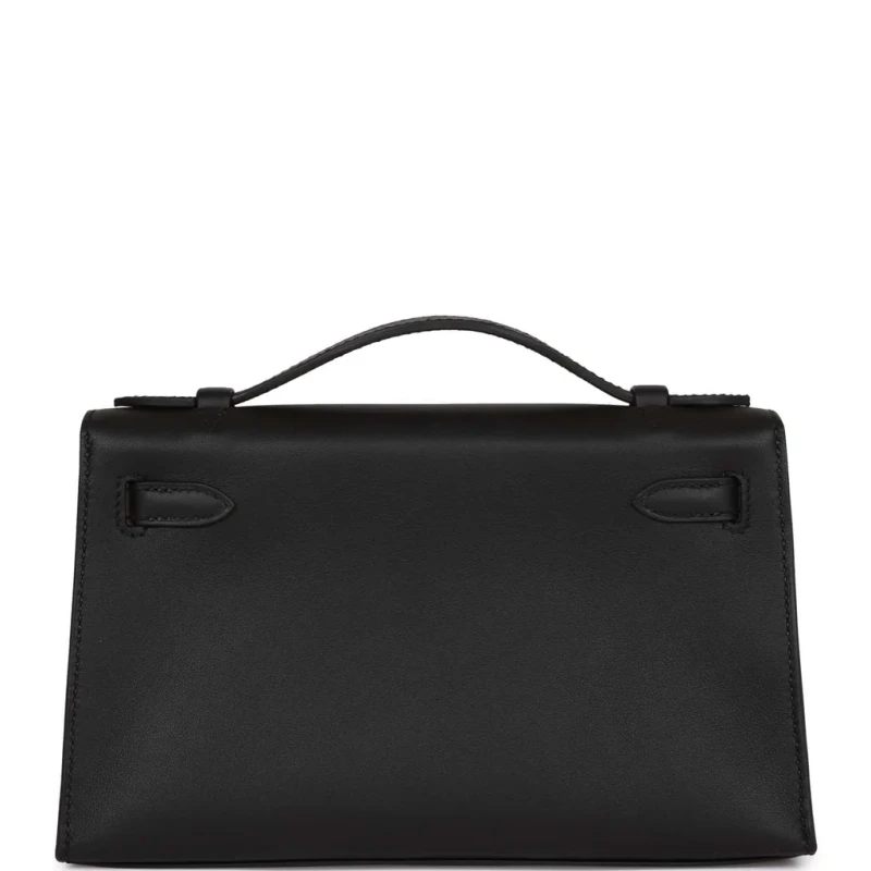 Hermès KELLY POCHETTE VEAU SWIFT NOIR PHW KPSN 3