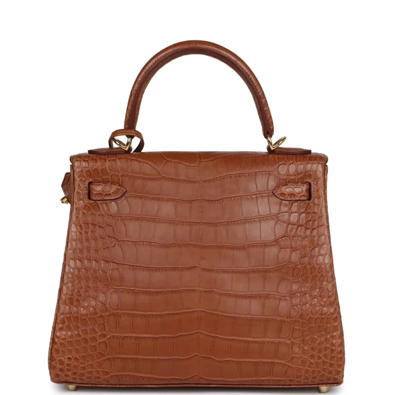 Hermès KELLY RETOURNE 25 ALLIGATOR MATTE GOLD GHW K25AMG 5