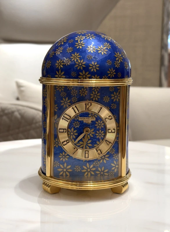 Patek Philippe Patek Philippe “Flowers on a blue graund” Enamel Table Clock Flowers 7