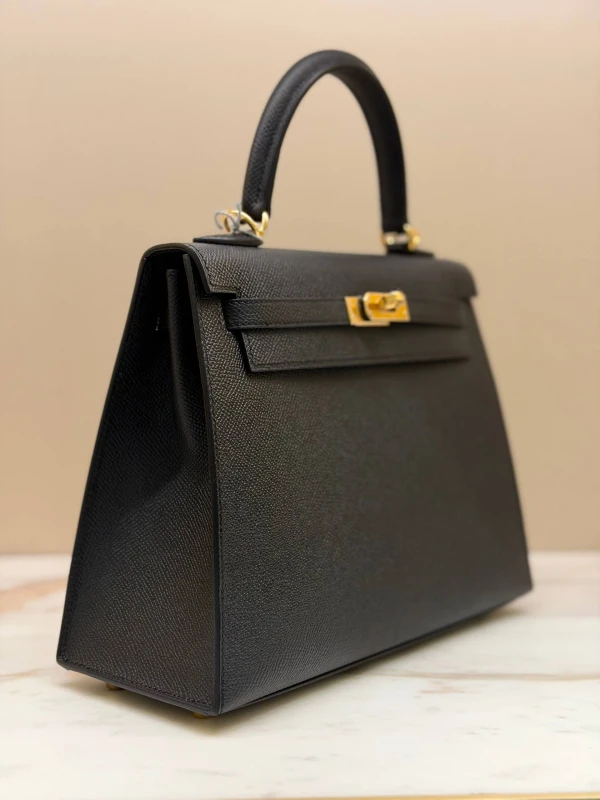 Hermès KELLY SELLIER 25 VEAU EPSOM NOIR GHW K25EN 4