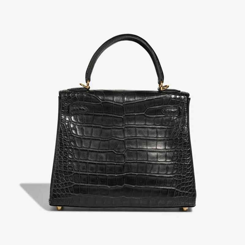 Hermès KELLY 25 ALLIGATOR MATE NOIR GHW K25AN 4