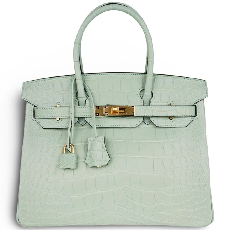 HERMES BIRKIN 30 ALLIGATOR MATTE VERT DEAU GHW