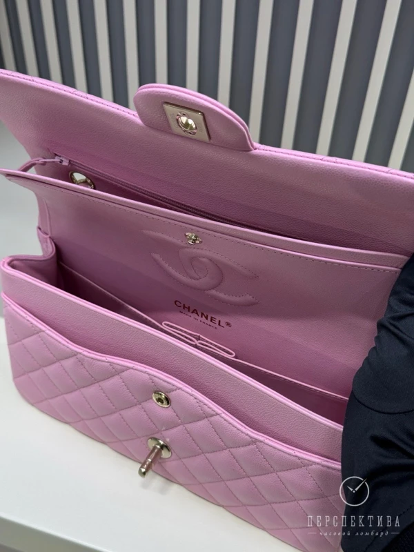 Chanel Classic 11.12 Handbag Grained Shiny Calfskin & Gold-Tone Metal Rose a01112b10583u3650 4