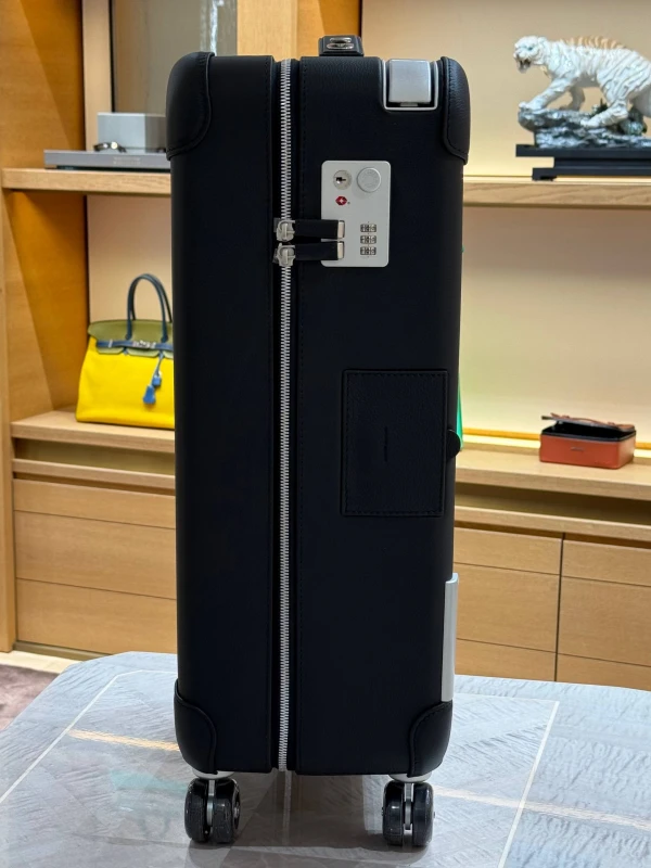 Hermès Limited Edition Bleu Nuit, Vert Vertigo, Vert Amande Canvas and Clemence Odyssey R.M.S. Rolling Mobility Suitcase Aluminum and Steel Hardware R. M. S Odyssey 5