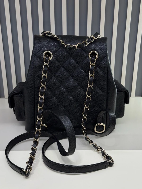 Chanel CAVIAR SKIN BLACK DUMA BACKPACK AS4398B 6