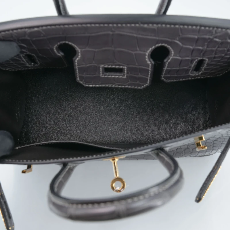 Hermès BIRKIN 25 ALLIGATOR MATTE GRAPHITE GHW B25AMG 7