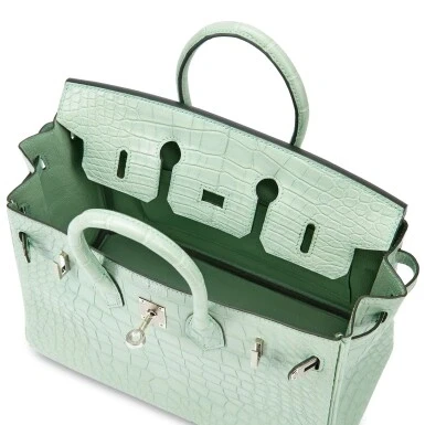 Hermès BIRKIN 25 ALLIGATOR MATTE VERT D'EAU PHW B25AMVD 5