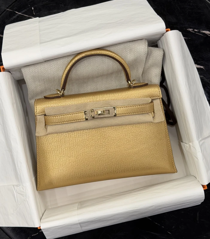 Hermès KELLY 20 MINI CHEVRE D'ORE PBHW K20CD 8