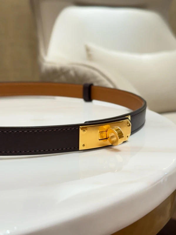 Hermès Kelly 18 belt Ebène Hunter cowhide YGP H081775CC46 4