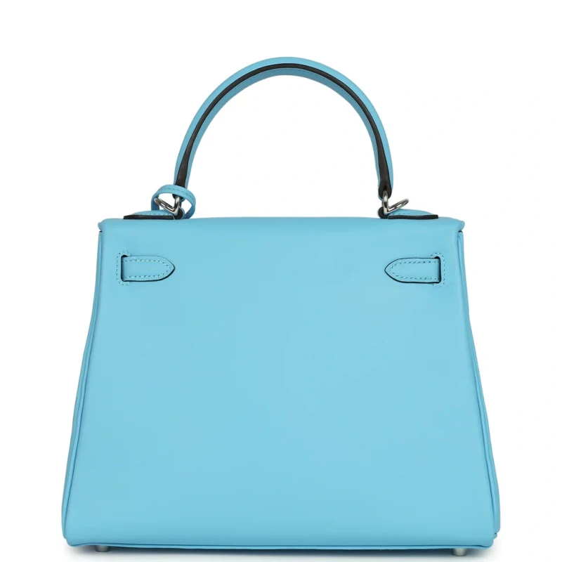 Hermès KELLY RETOURNE 25 VEAU SWIFT CELESTE PHW K25SC 4